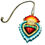 Thumbnail: Teal Sacred Heart Pendant Necklace