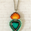 Thumbnail: Teal Sacred Heart Pendant Necklace