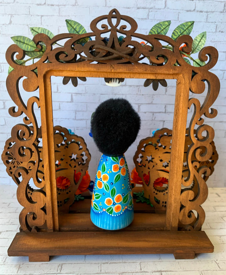 Thumbnail: Dia De Los Muertos Wood Arch With Blue Frida