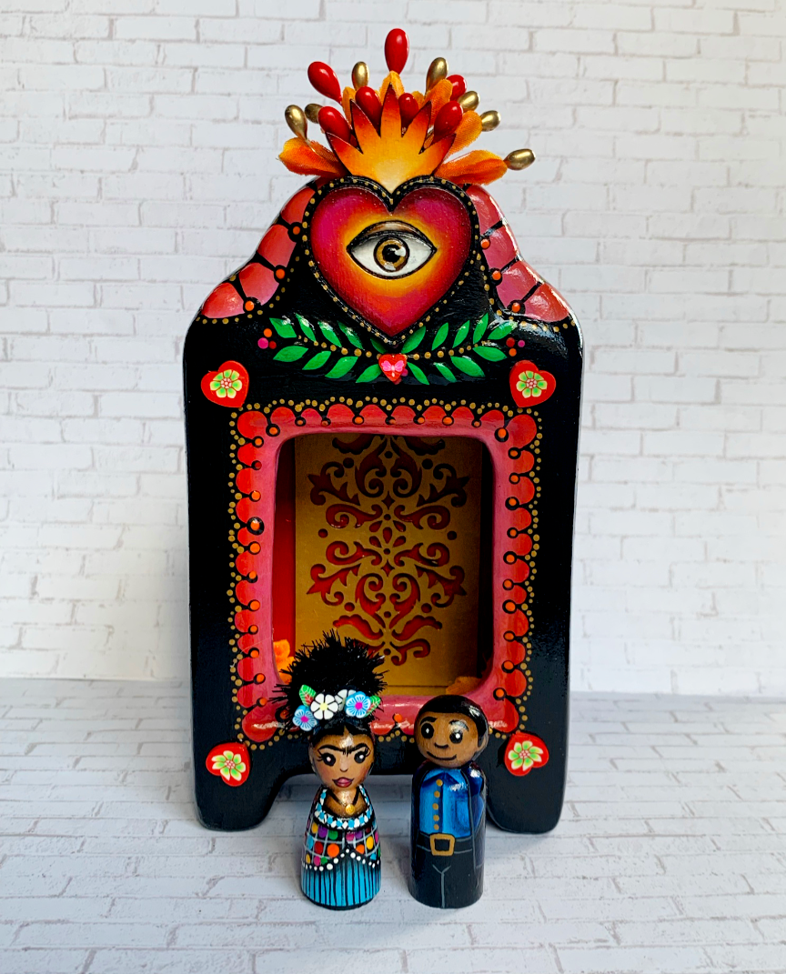 Thumbnail: Frida And Diego Sacred Heart Black Nicho