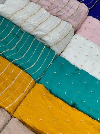 Premium pure beads handwork embroidered fabric wholesale in India