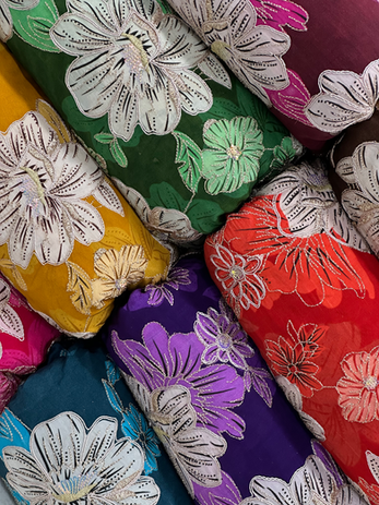 Virant floral position print on crepe fabric – ideal for dresses & dupattas, wholesale