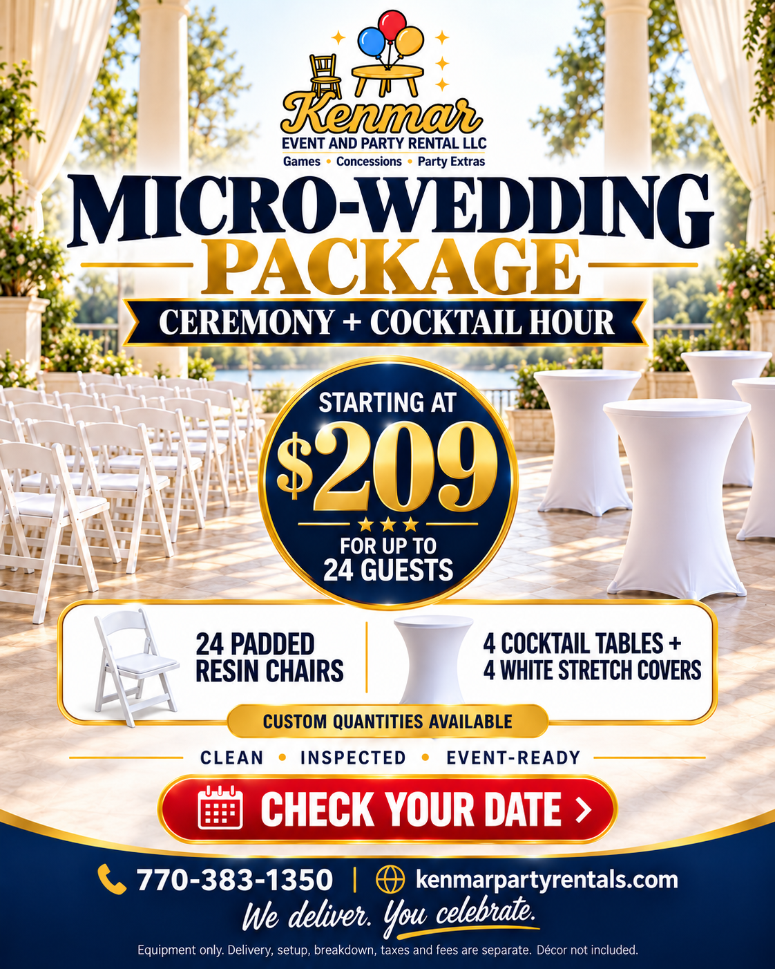 Micro-Wedding Ceremony + Cocktail Hour Package