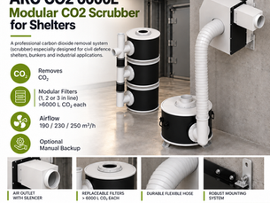 ARC CO2 6000L Modular CO₂ Scrubber for Civil Defence Shelters: Air Regeneration Technology for Extended Occupancy