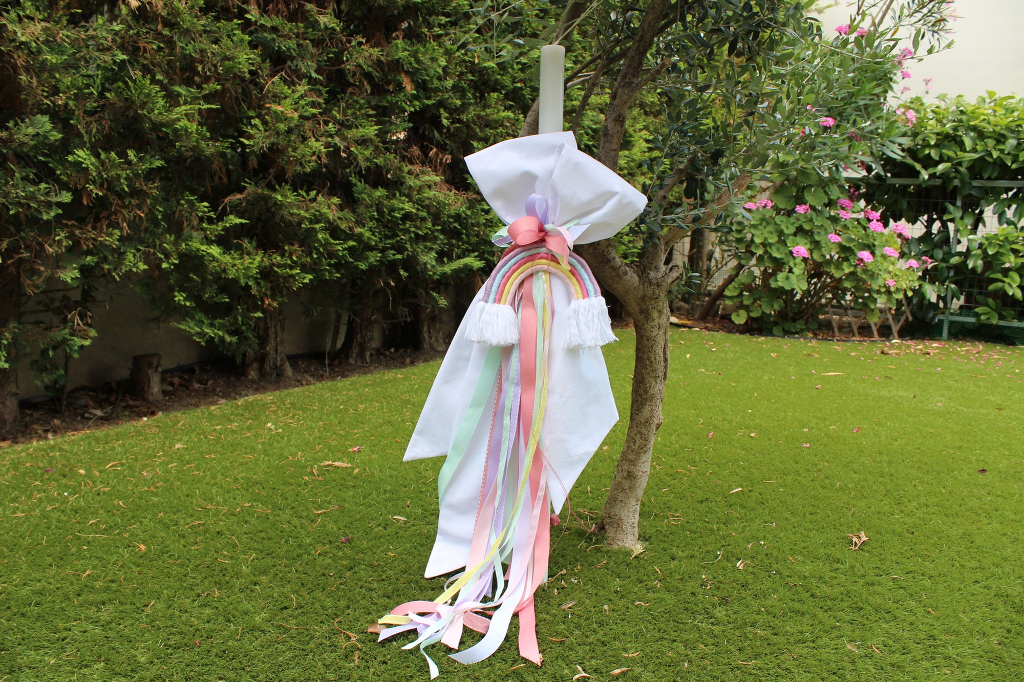 Χειροποίητη λαμπάδα βάπτισης