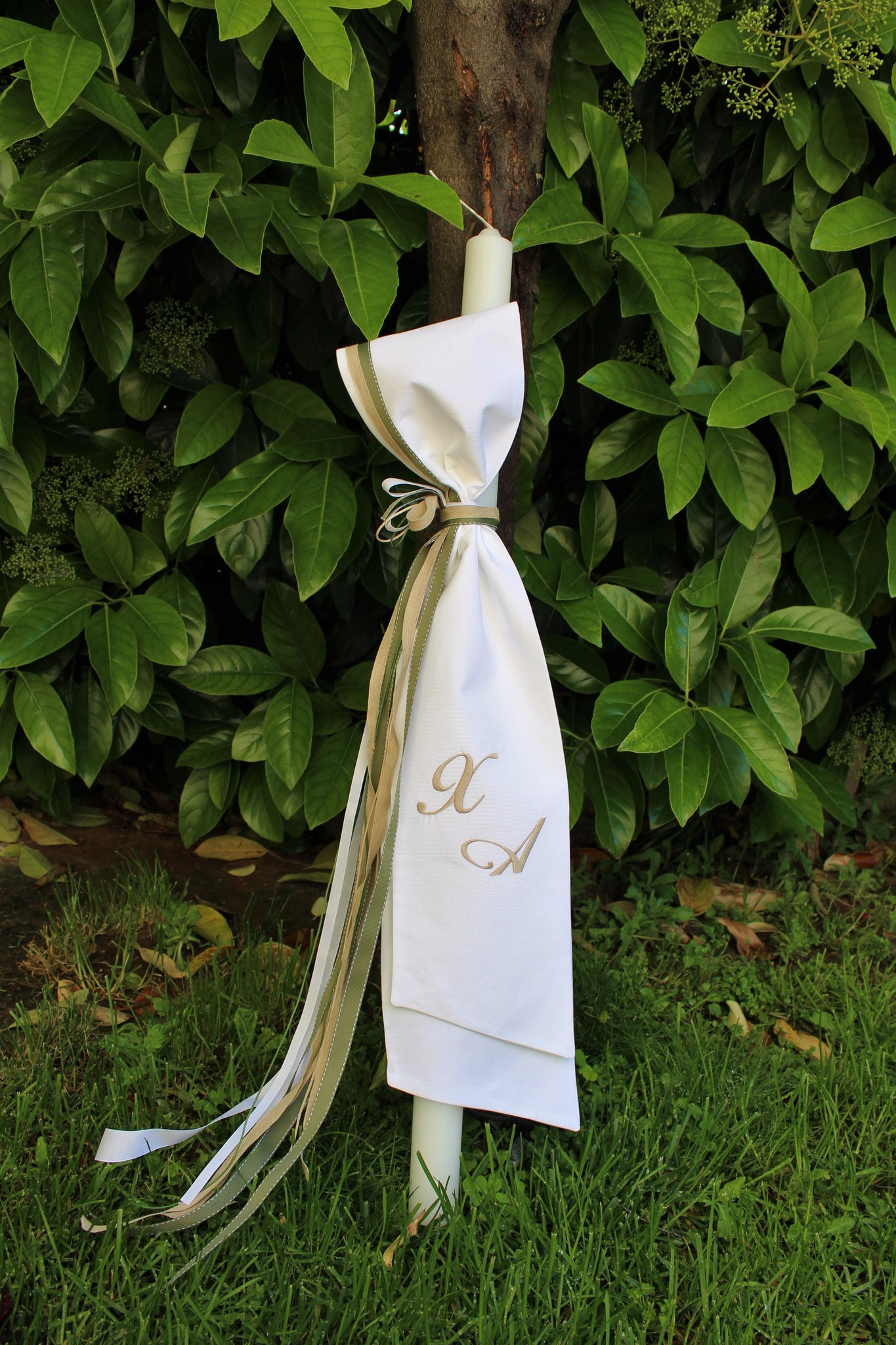 Χειροποίητη λαμπάδα βάπτισης