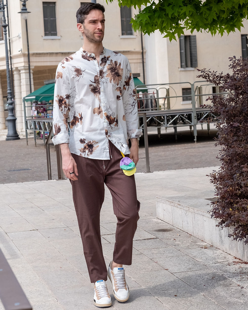 Miniatura: Pantalone In Cotone E Lino Cioccolato – Berna