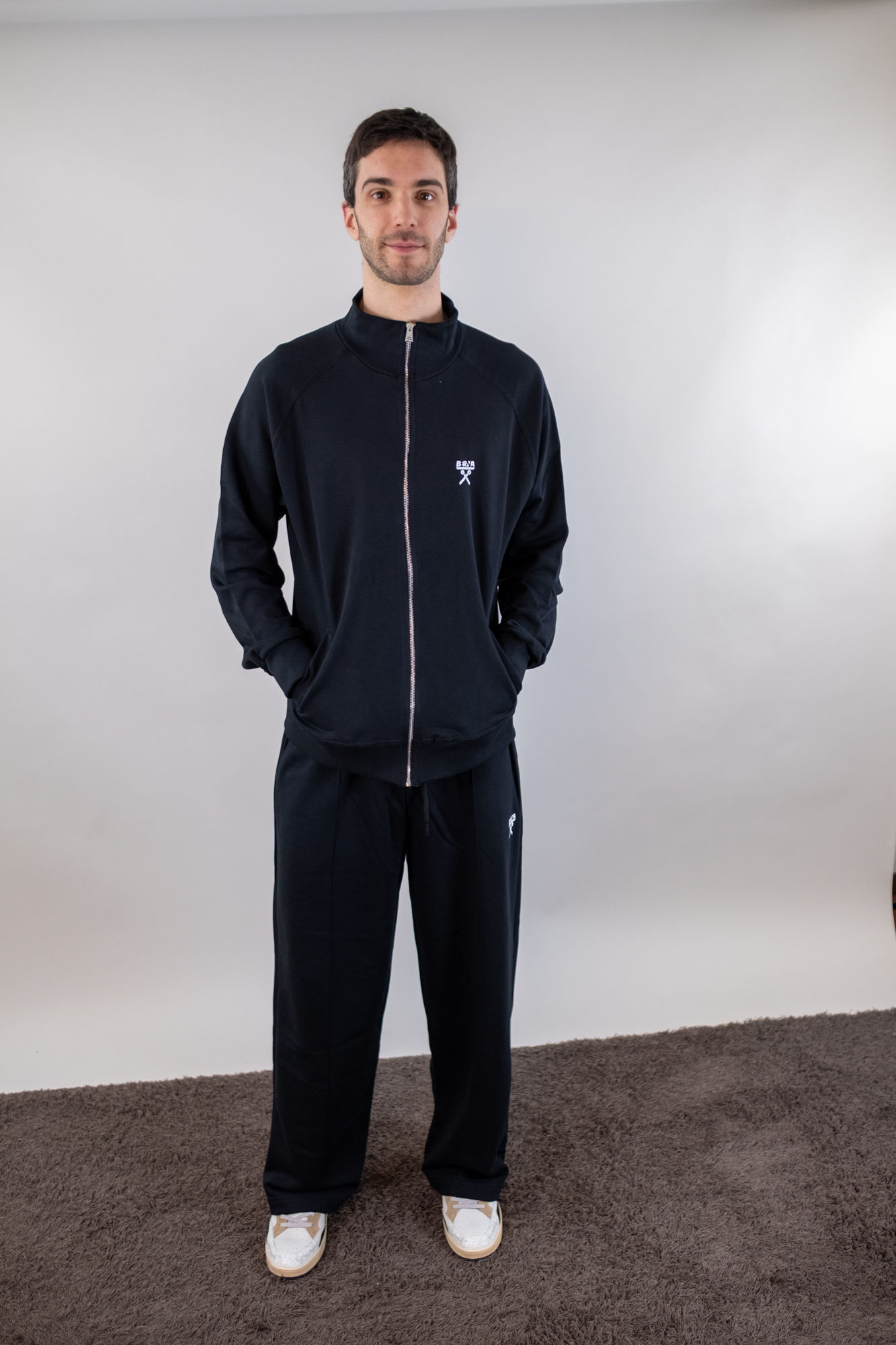 Berna - Felpa con Zip Nero