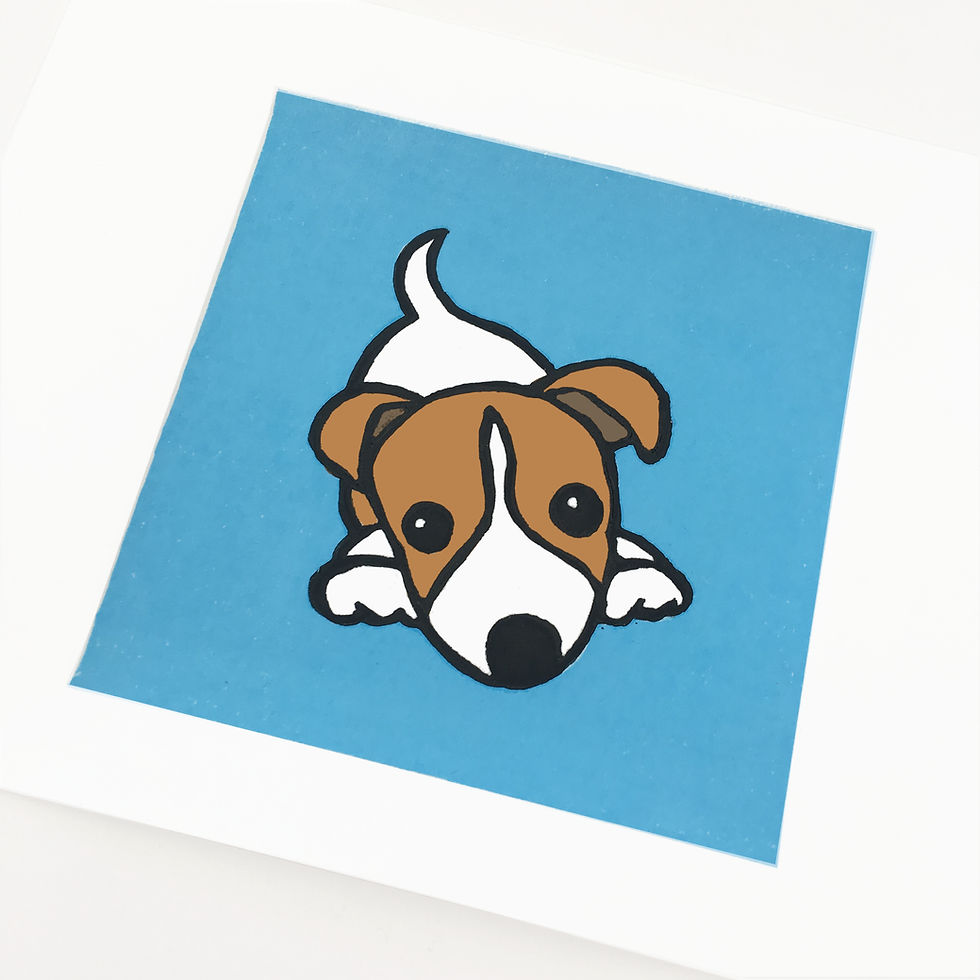Thumbnail: Jack Russell linocut print