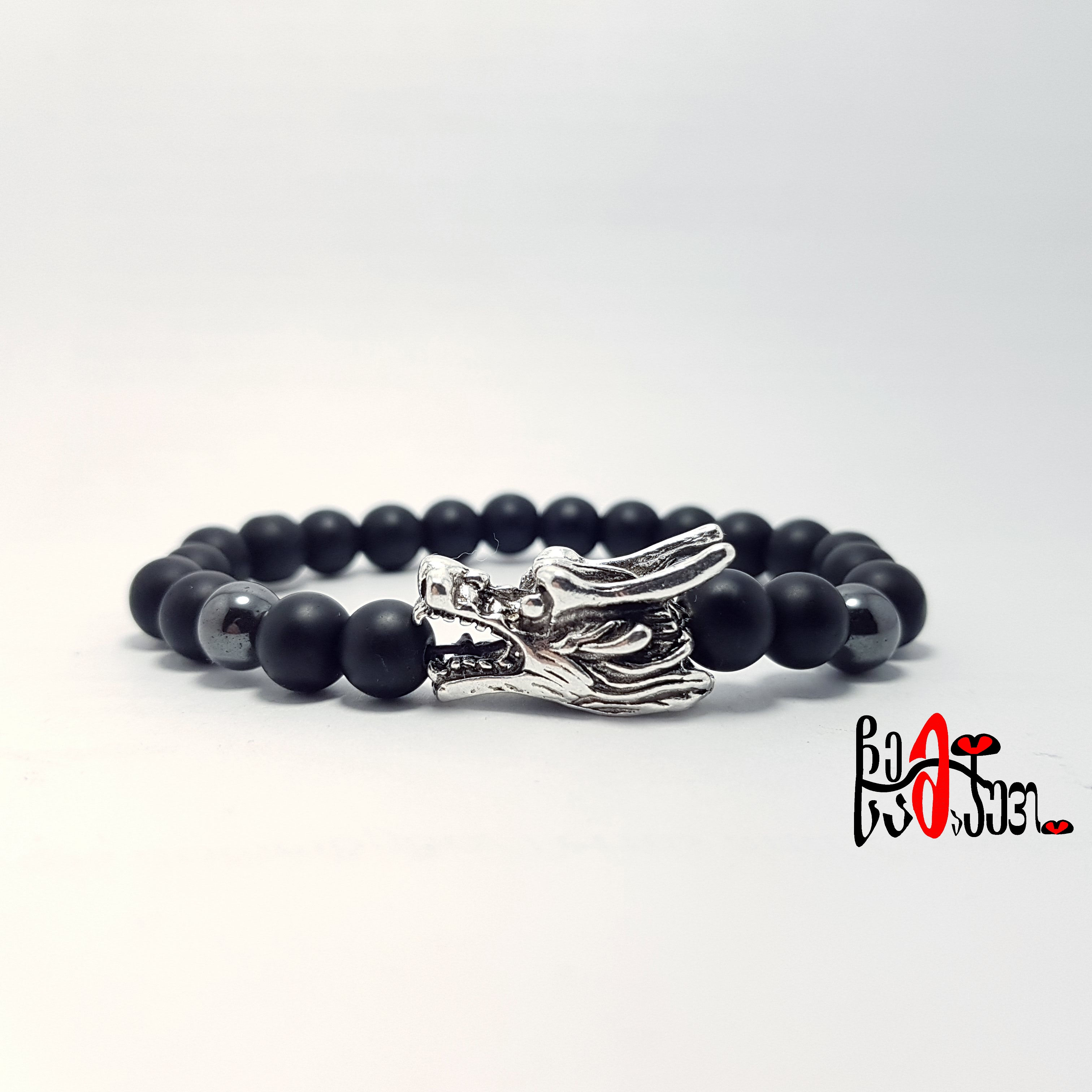 ჰემატიტის და შუნგიტის ქვა სამაჯური