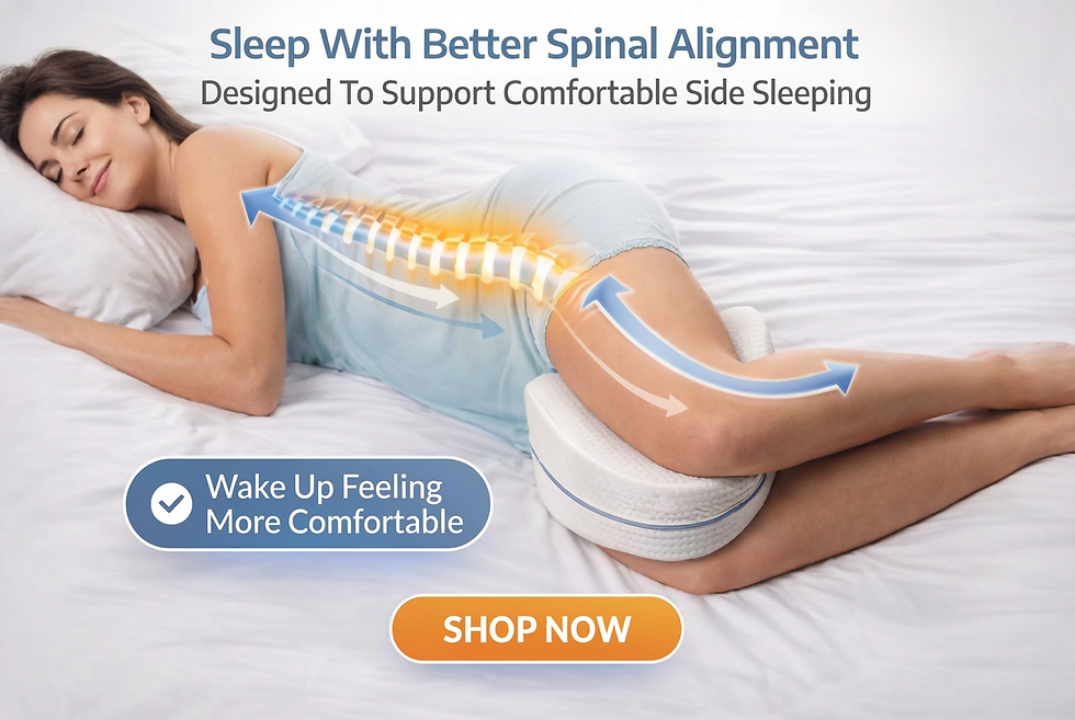 Thumbnail: Body alignment diagram showing benefits of orthopedic knee pillow