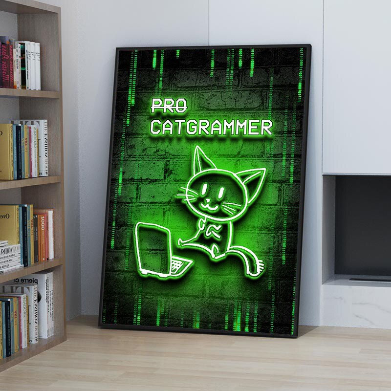 Thumbnail: Neon Art Programmer Gamer Day Night Wall Art Poster