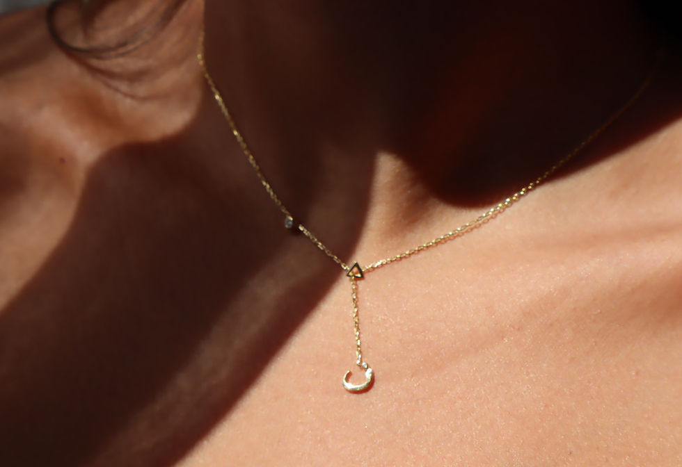 Thumbnail: Plain Letter 0.05 Diamond Necklace 