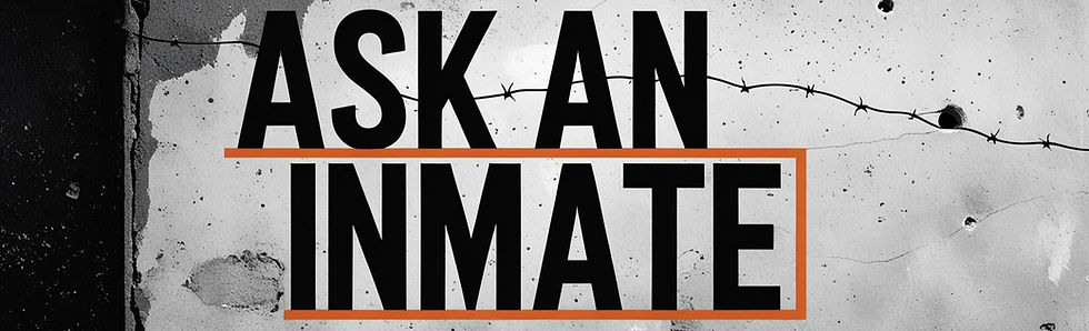 Design a imgae for a 'Ask an Inmate' section of a prison pen pal platform. The style is