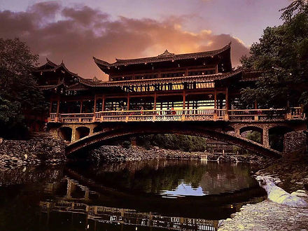 xijing miao stockade village bridge twii