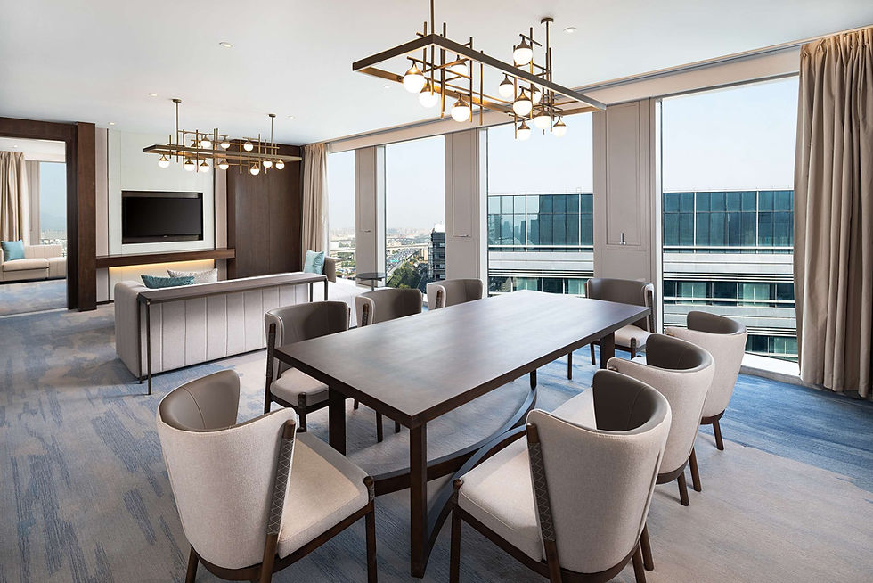 Radisson Blu's executive suite in-room lounge.