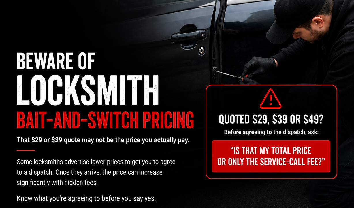 Locksmith bait-and-switch pricing warning for customers in Wilkes-Barre PA