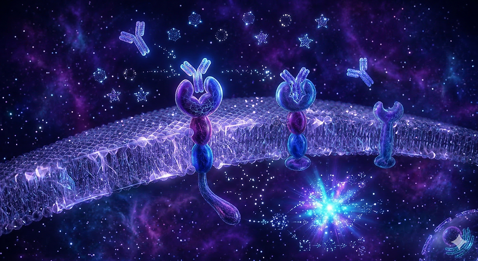 Moléculas se ligando a receptores na membrana