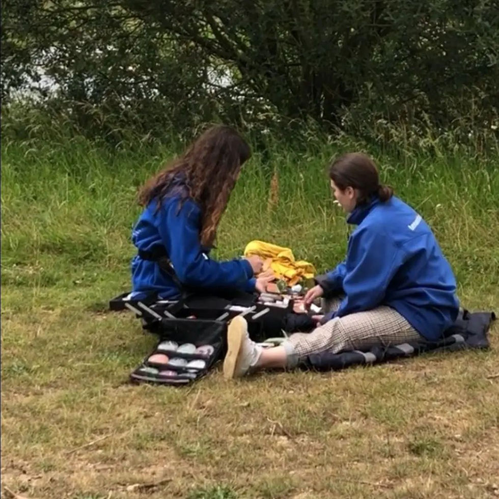 Me on Set With Aaliyah Boudry-Ruzgar on the Set of The Moment Trap (2021)