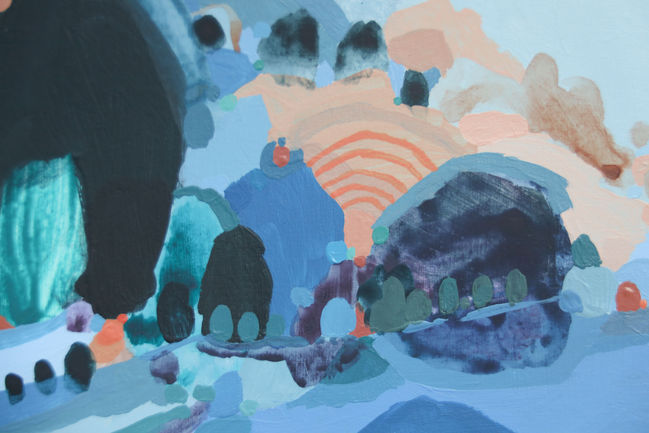 nature scottish highlands landscape painting  mountains acrylic watercolour flow state abstract expressionism colour field