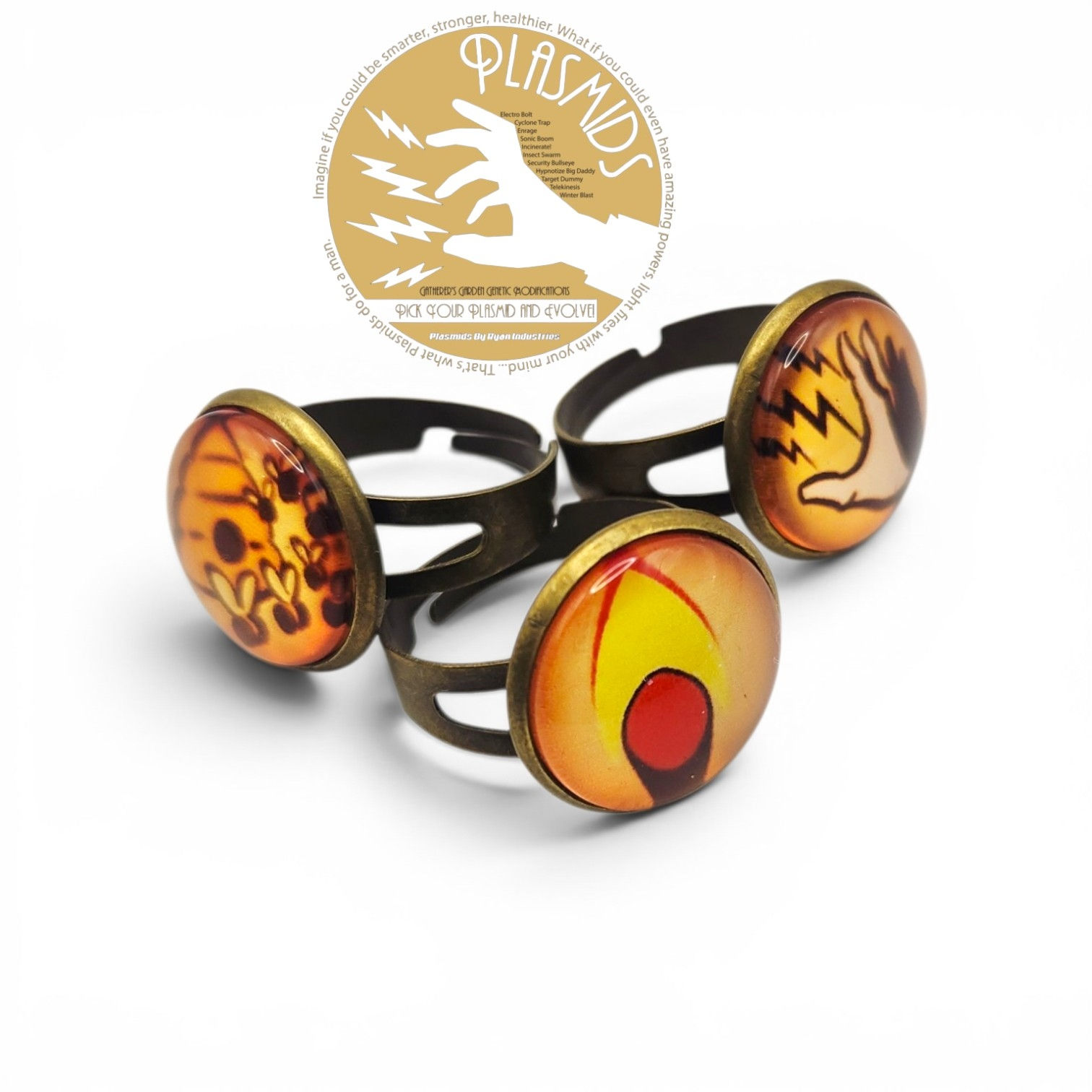 Bioshock Plasmid Rings (Set of 3) - Adjustable 