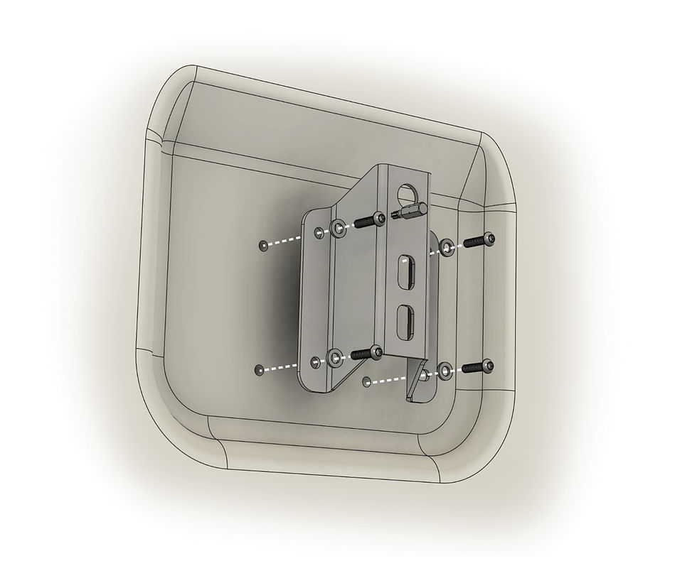 Thumbnail: Diagram for installation of RIDE88 Ford Bracket for truck bed wall