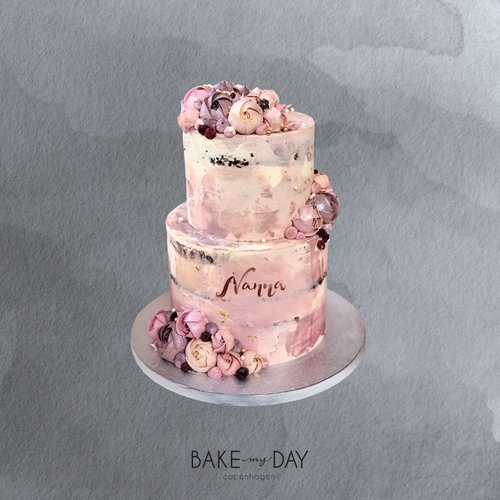 Rustic flower cake