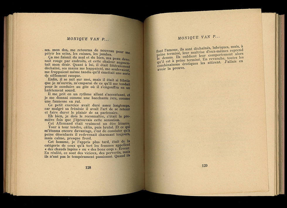 Miniature : Monique Van P... (1956). Roman pornographique clandestin. Bel exemplaire
