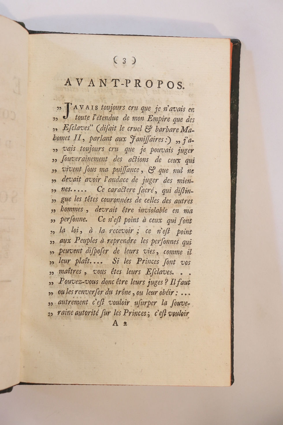 Miniature : Essai contre l'abus du pouvoir des souverains (1776). EO rare. Bel ex.