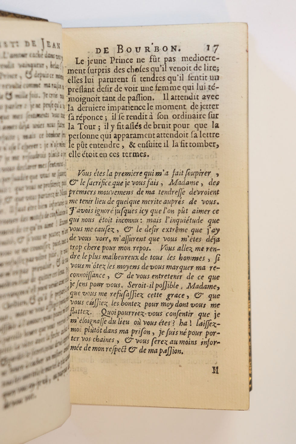 Miniature : Madame d'Aulnoy. Histoire de Jean de Bourbon, Prince de Carency.