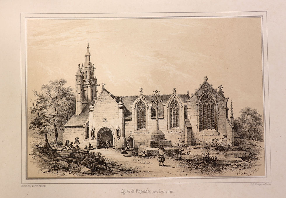 Miniature : Armand de Longchamps. Album du Finistère (1854). 10 lithographies