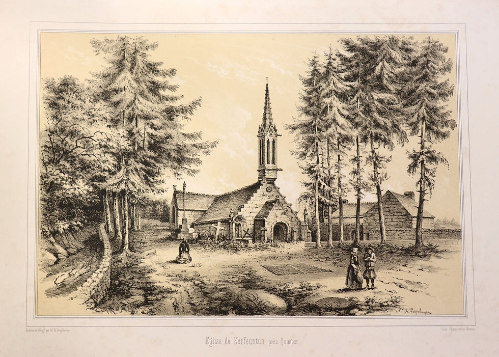 Miniature : Armand de Longchamps. Album du Finistère (1854). 10 lithographies