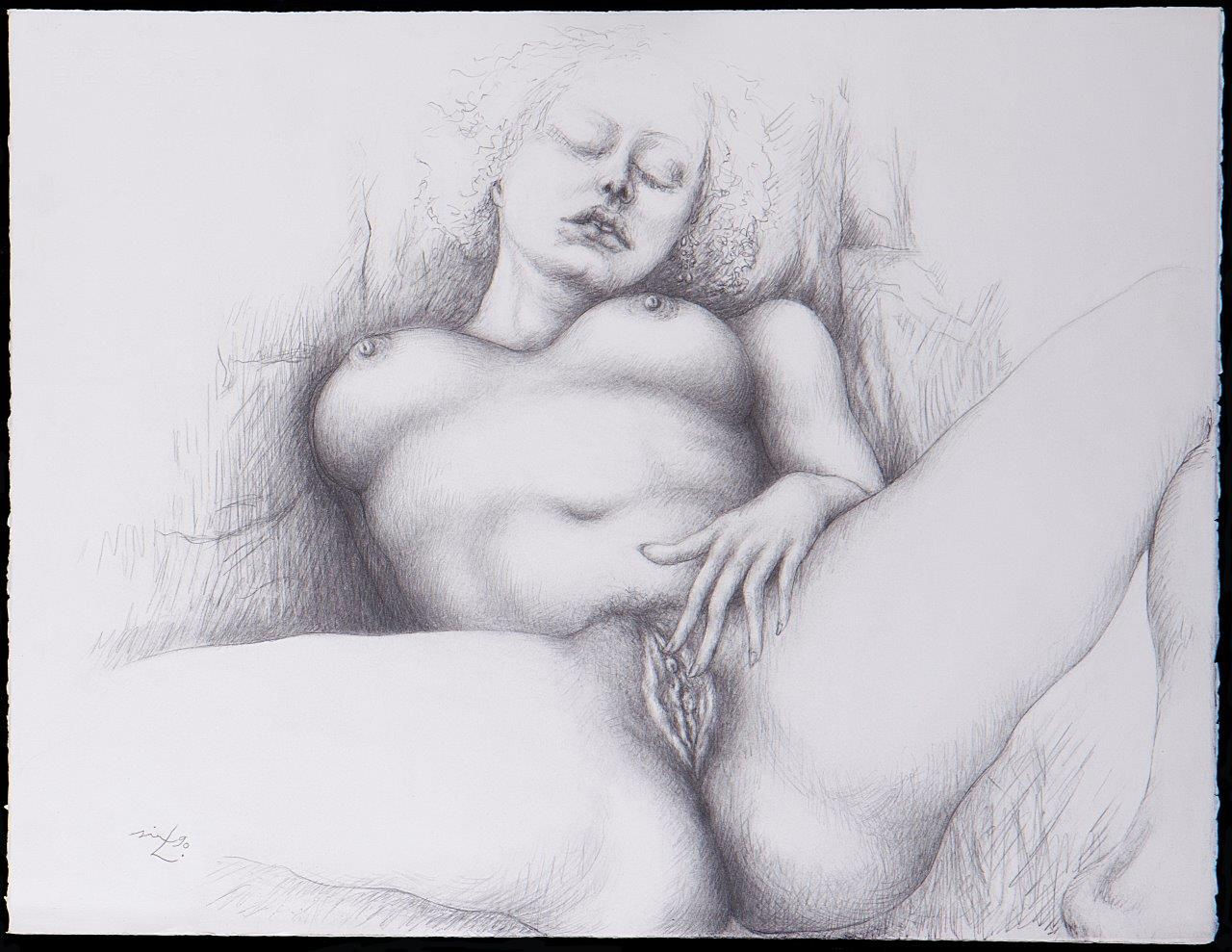 Sir L. Dessin original érotique 65 x 50 cm.