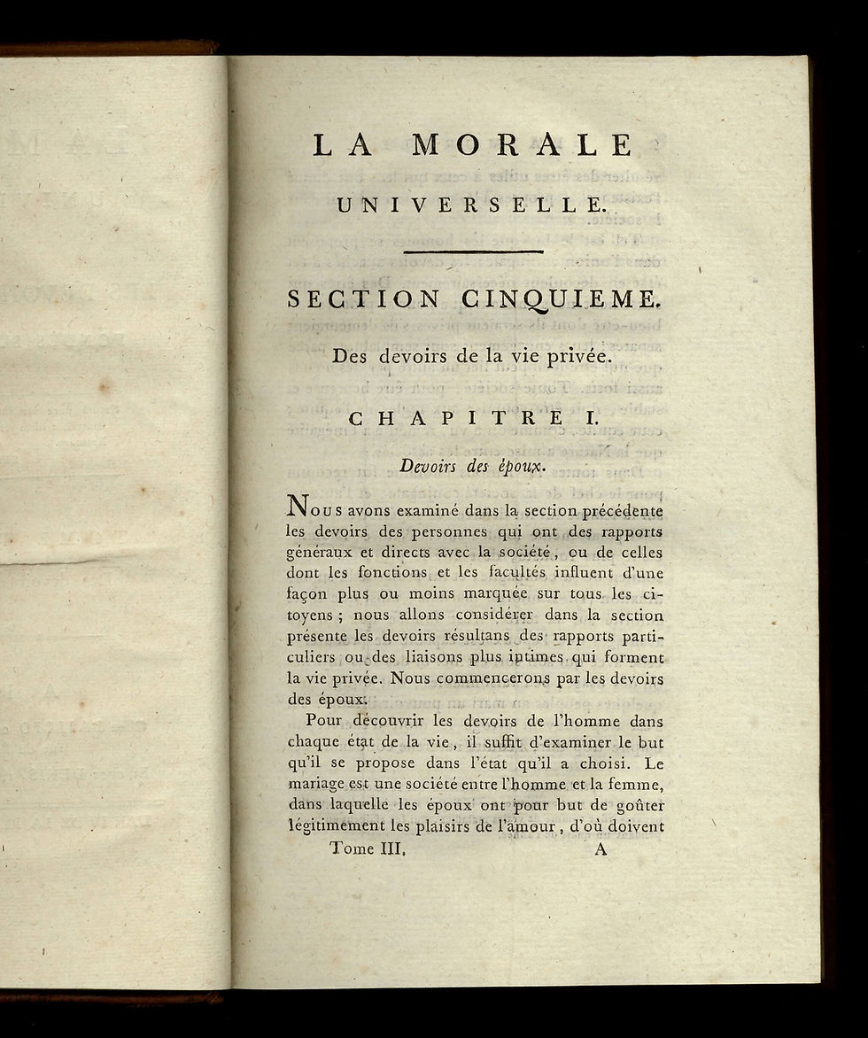 Miniature : 1795-1796 (An 4) | La Morale Universelle du Baron d'Holbach | Bel exemplaire