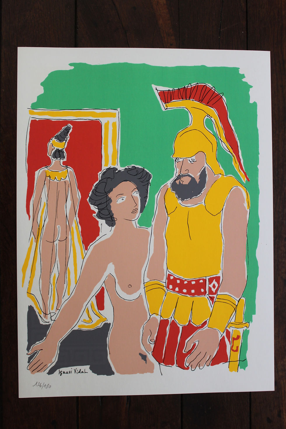 Ignasi Vidal. Sérigraphie d'art (1961). 1/180 ex. Grand format 44 x 32 cm