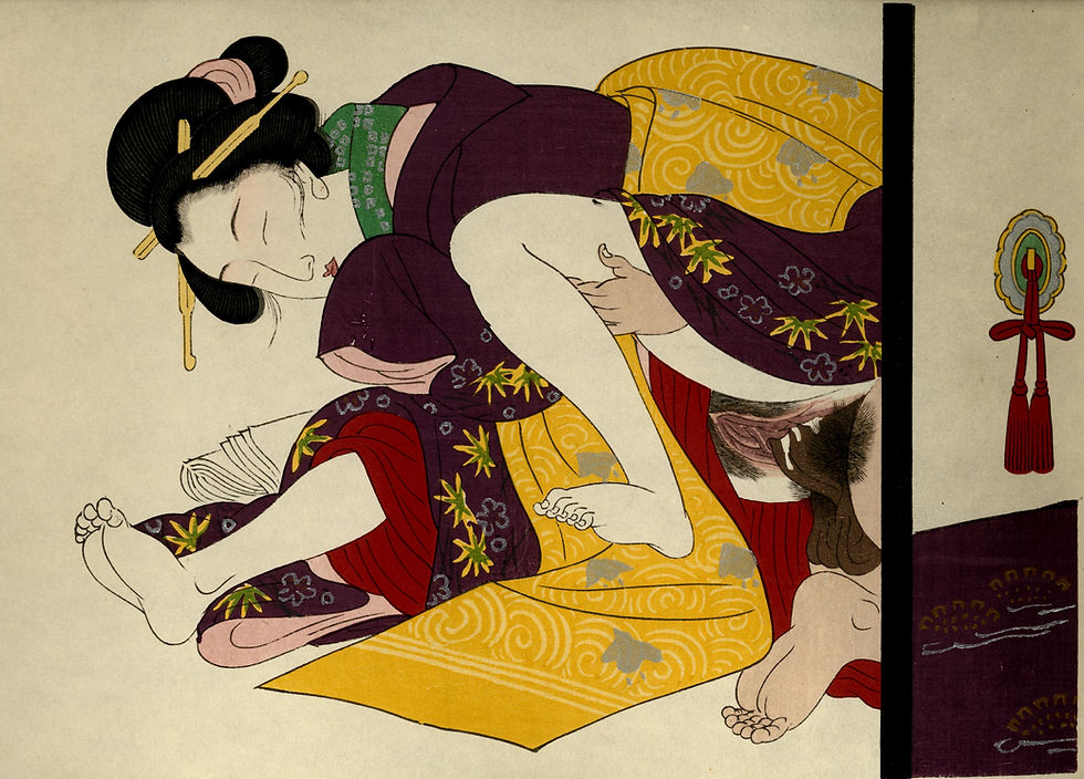 Miniature : Shunga | 12 estampes érotiques japonaises d'après Hokusai | époque Shōwa