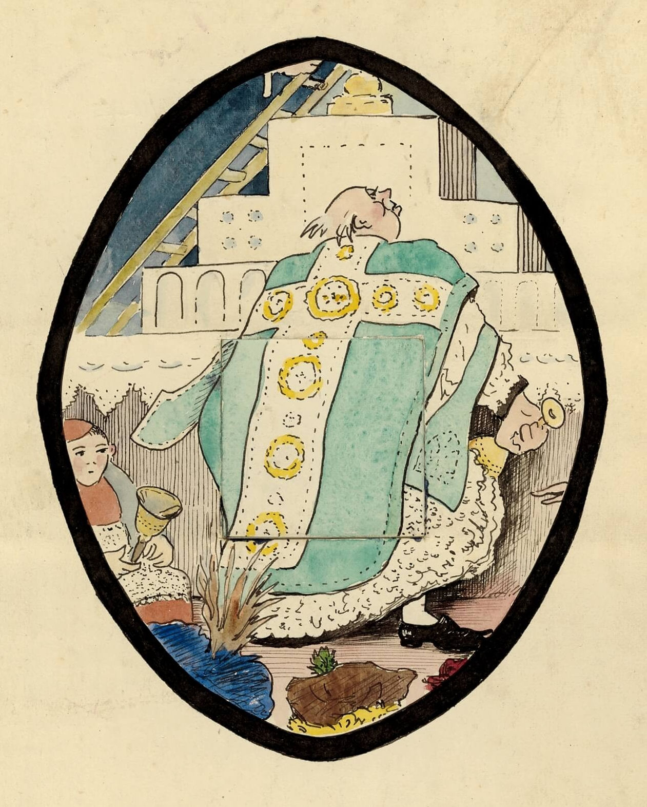 Dessin original à système érotique curiosa vers 1900-1910 ? Rare