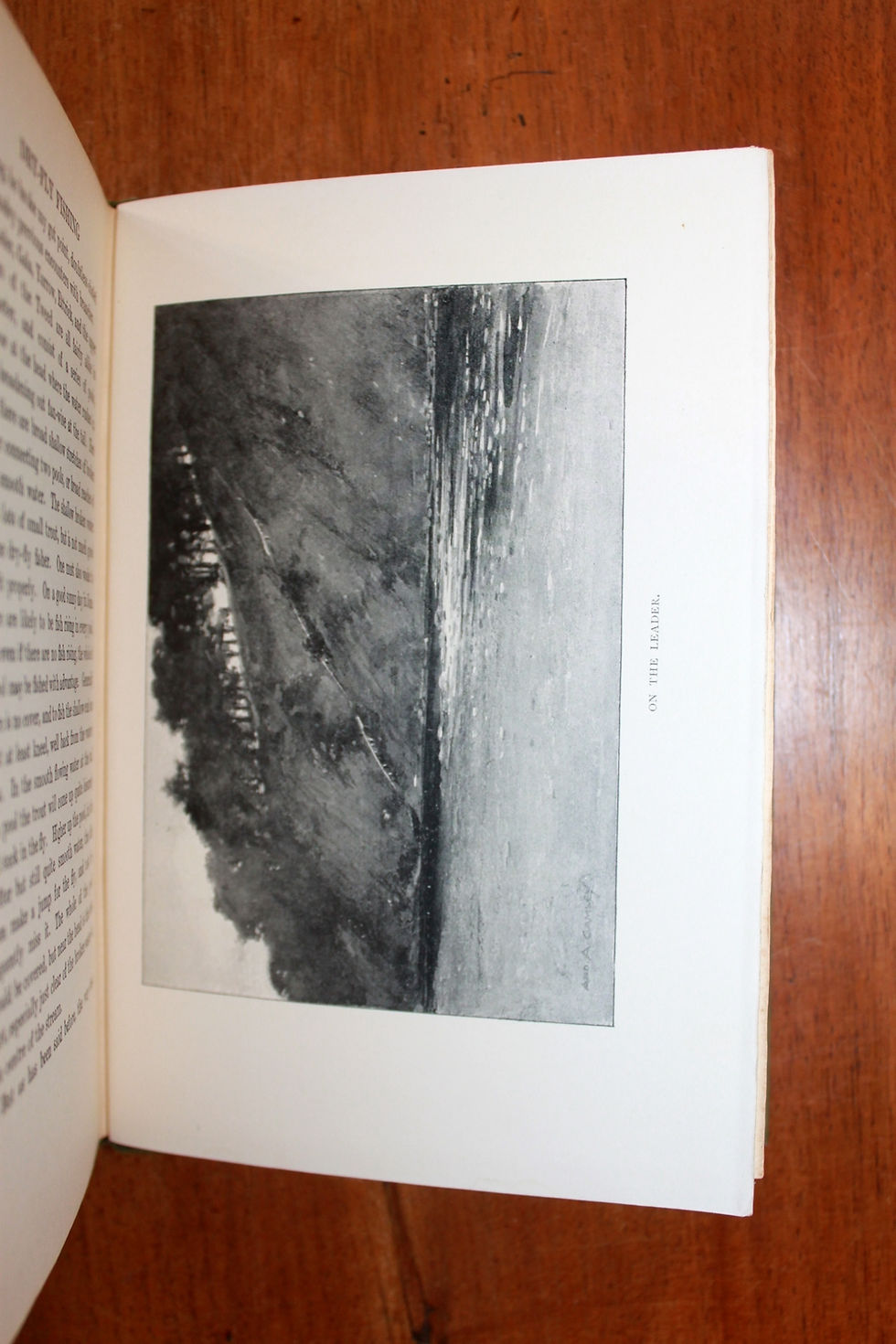 Miniature : Pêche à la Mouche. Pêche de la truite en Angleterre (1912). Dry-Fly Fishing