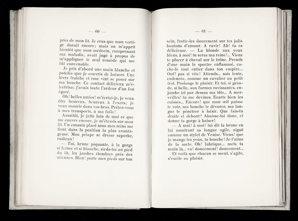 Miniature : Gamiani ou Deux nuits d'excès (1908) | Roman érotique attribué à A. de Musset