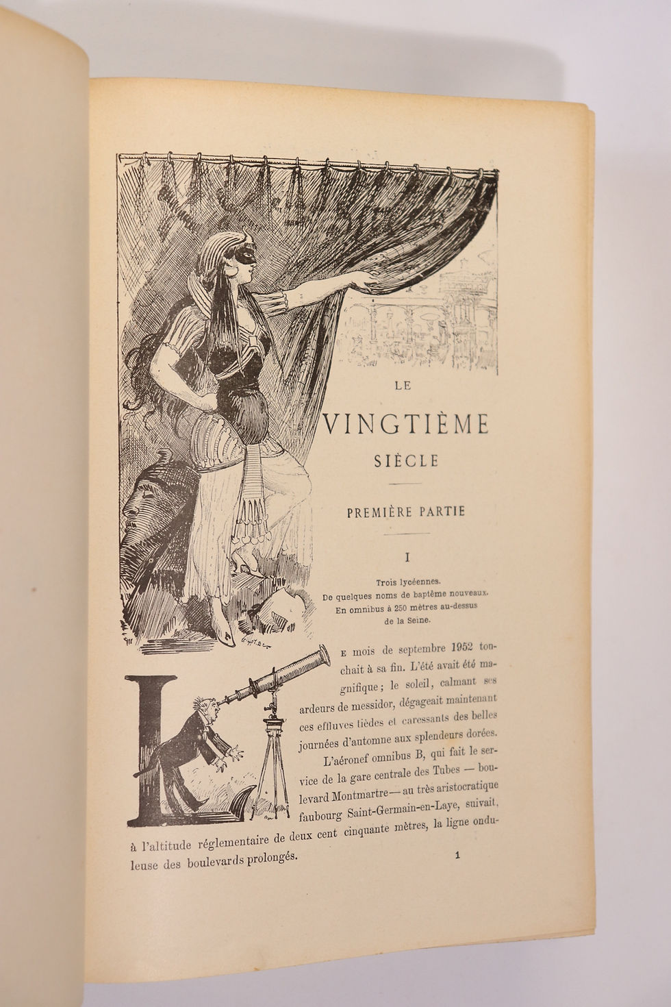 Miniature : Albert Robida. Le Vingtième Siècle (avec La Vie électrique). 1893. Cartonnage