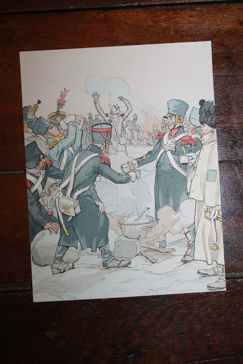 Miniature : Estampe originale aquarellée de Courboin  Premier Empire 1899