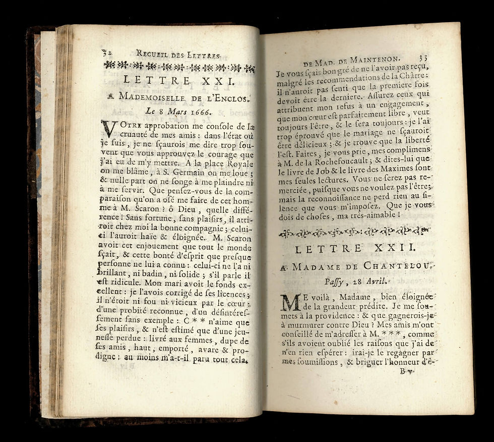 Miniature : Les Lettres de Madame de Maintenon par La Beaumelle (1756)