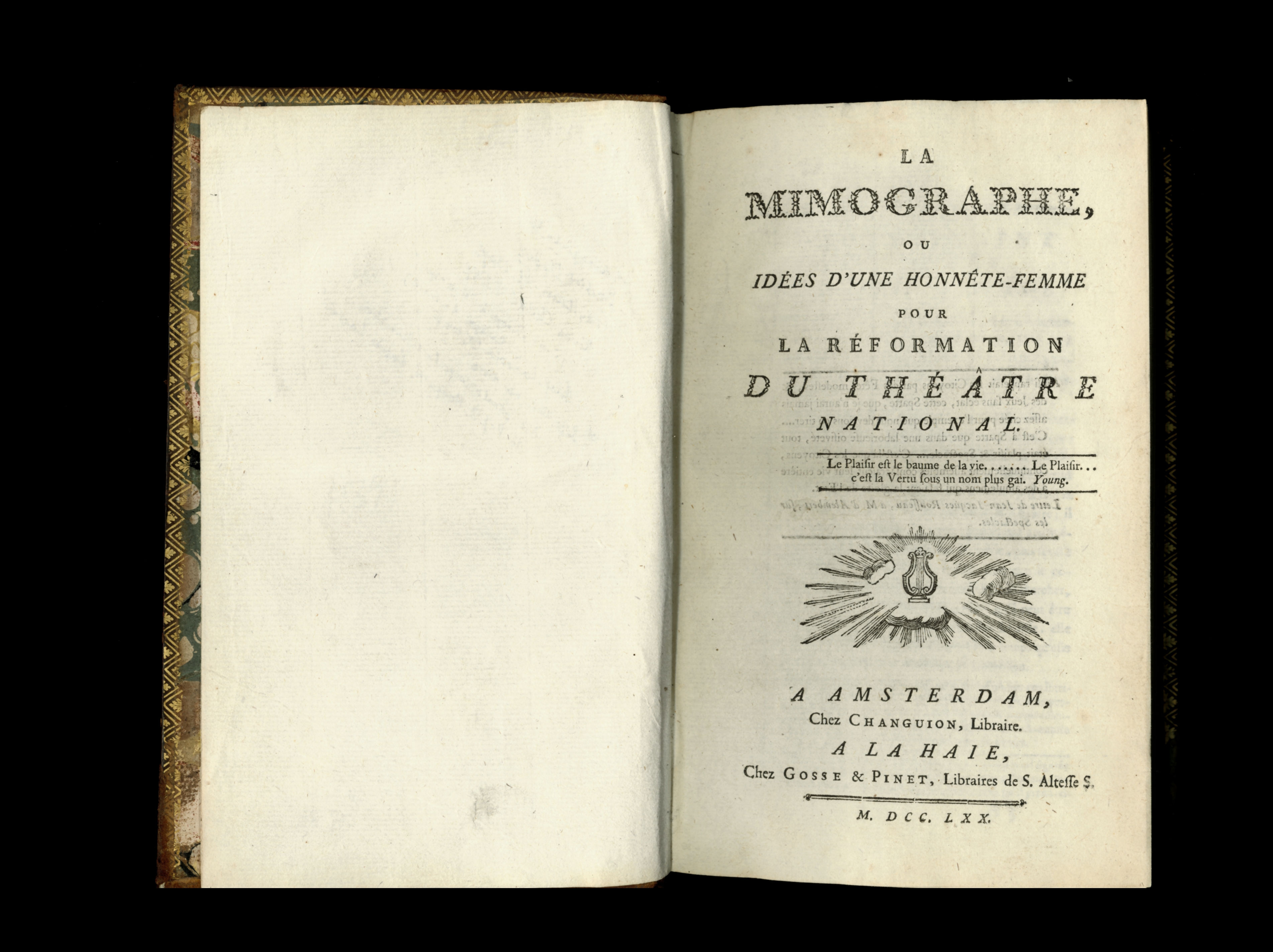 Rétif de la Bretonne [Restif de la Bretone]. La Mimographe. Réforme du théâtre.