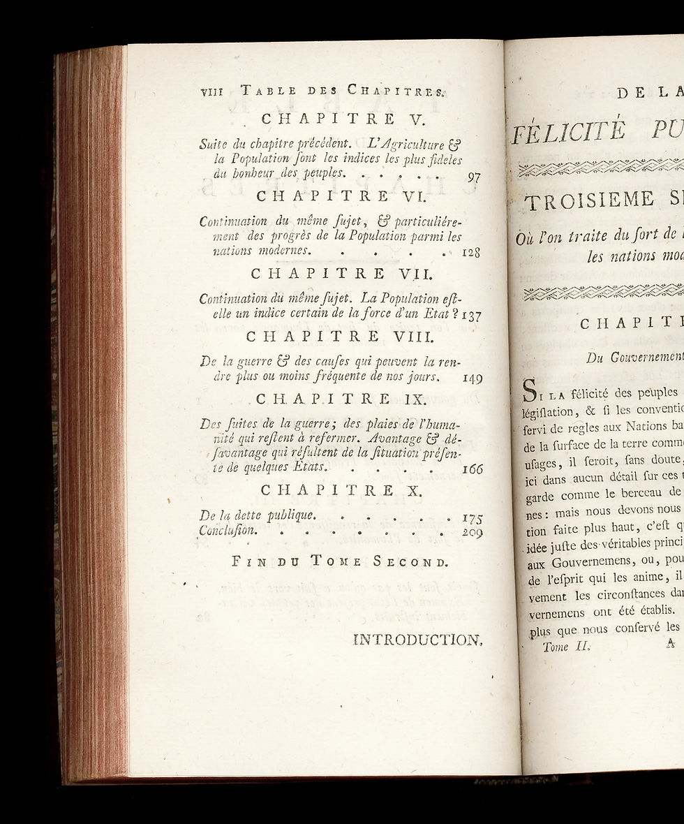 Miniature : 1772 | De la félicité publique par le marquis de Chastellux | Superbe exemplaire