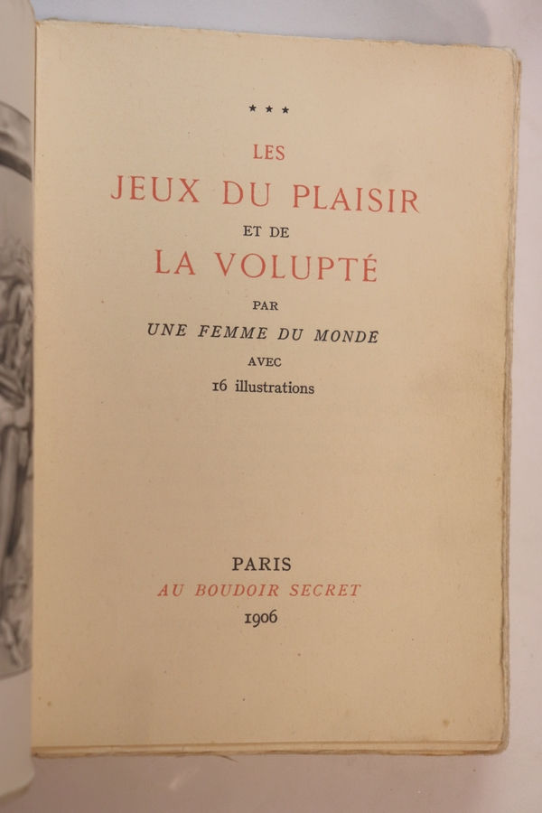 Miniature : Johannes Gros. Les Jeux du Plaisir et de la Volupté. 16 illustrations libres.