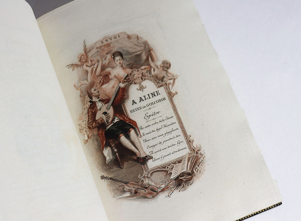 Miniature : Aline, Reine de Golconde, par le Chevalier de Boufflers (1887). Marius Michel