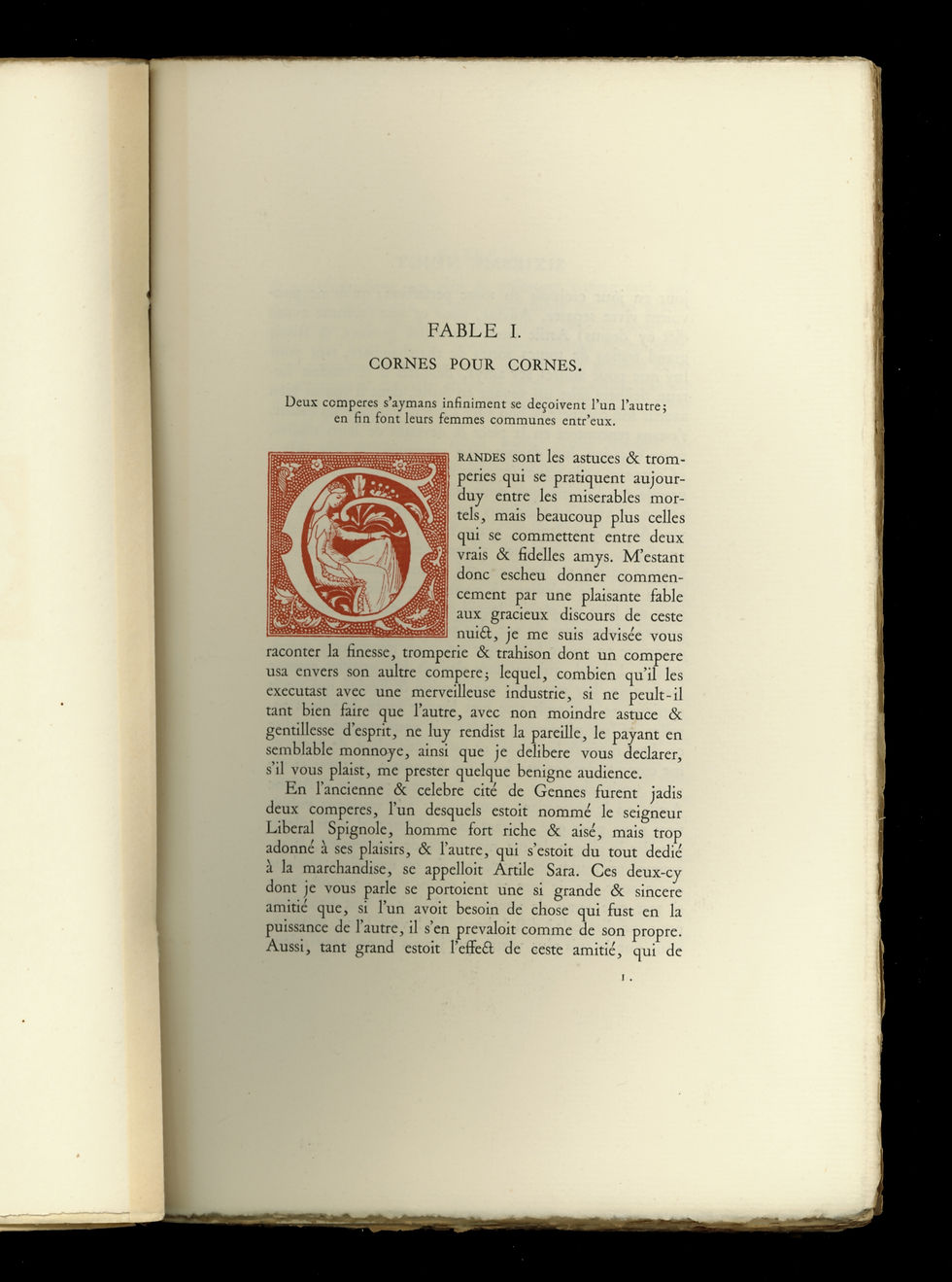Miniature : Giovanni Francesco Straparola. Les facétieuses nuits (1907). Carrington. Lebègue