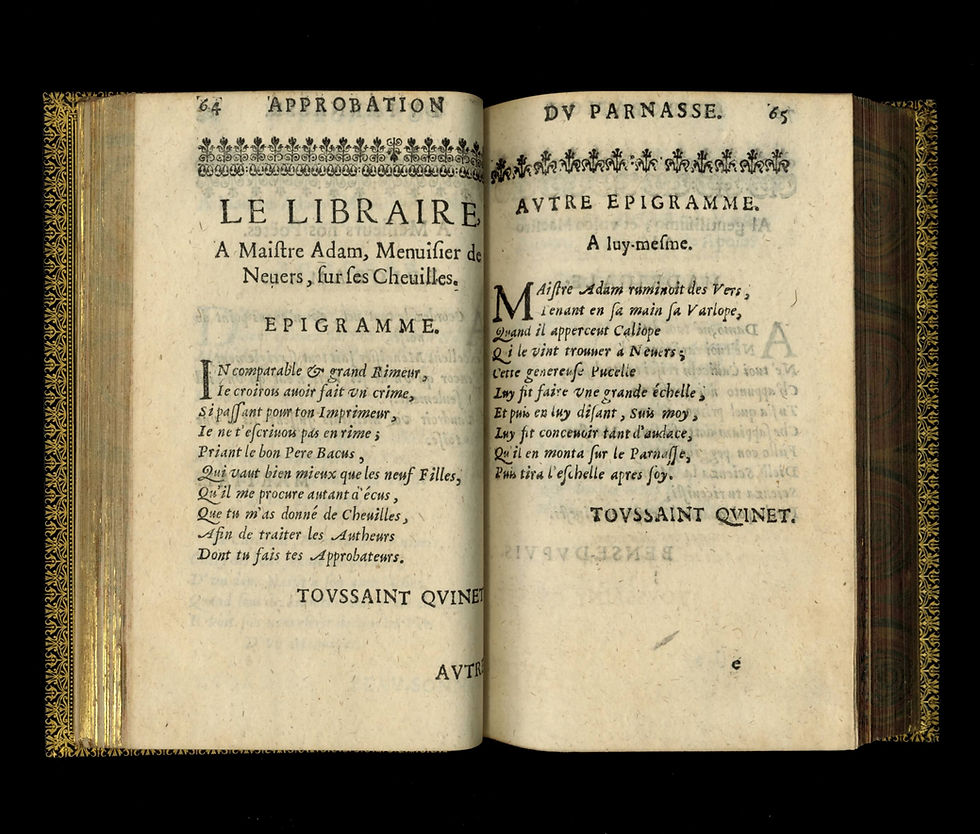 Miniature : 1654 | Adam Billaut | Les Chevilles de Me Adam Menuisier de Nevers. Maroquin