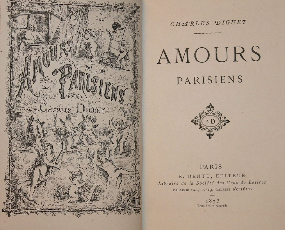 Miniature : Amours Parisiens par Charles Diguet (1873). Edition originale. Belle reliure
