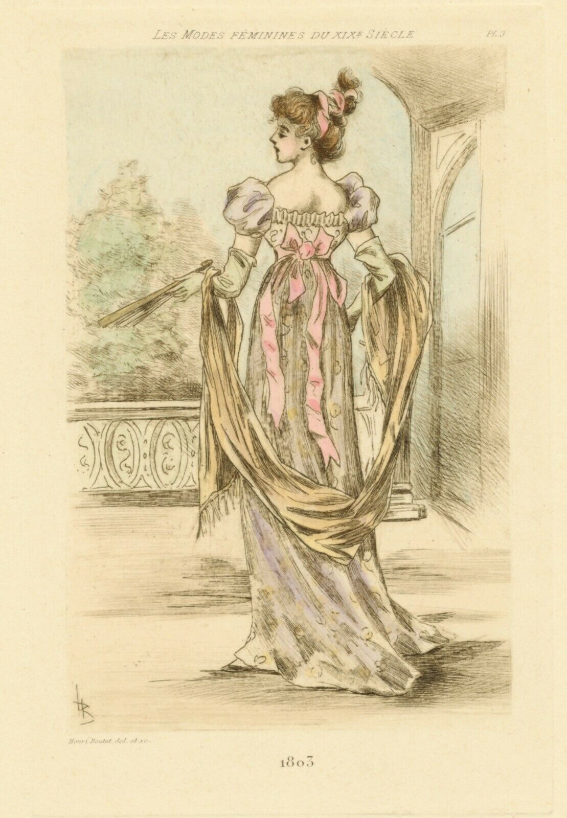 1803 / HENRI BOUTET MODE FEMME FASHION WOMAN Pointe sèche originale 1/600 ex.